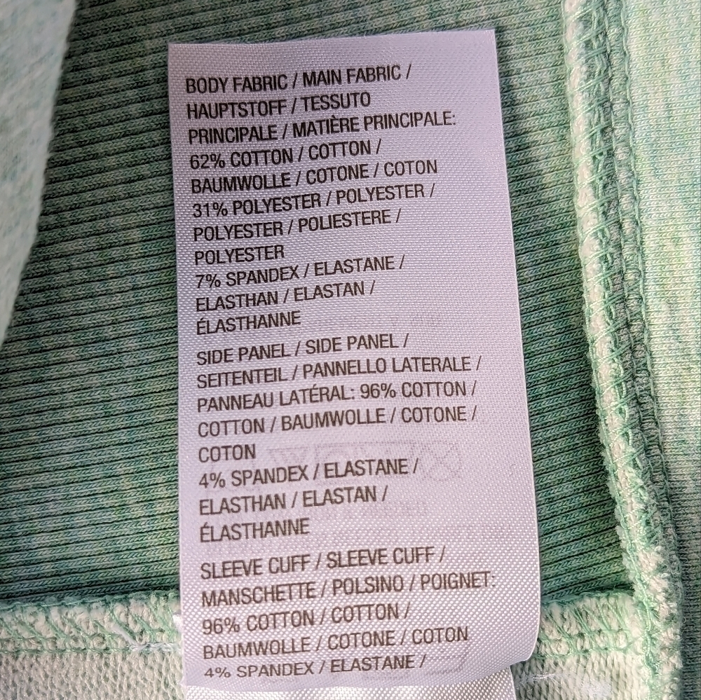 H by Halston Cotton French Terry Moto Jacket in Light Turquoise Size 10 - Picture 8 of 11